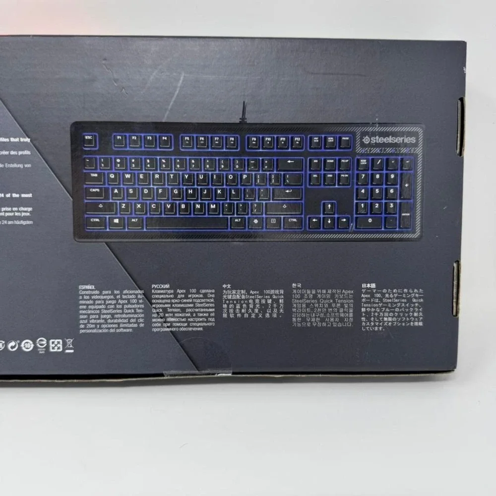 New NIB Steelseries Apex 100 Illuminated Gaming Keyboard